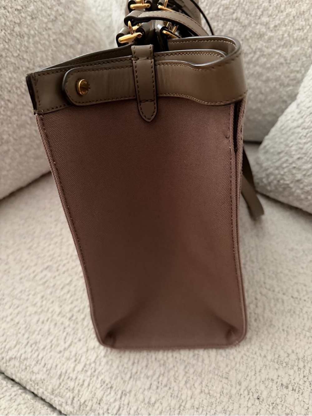 Fendi Brown Zucca Monogram Tote with Gold-Tone Hardware - Picture 3 of 15